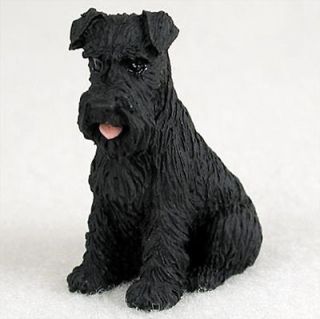 Schnauzer Mini Resin Hand Painted Dog Figurine Black Uncrop