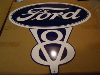 Nice New Repro. Heavy Metal Ford V8 Dealership Sign
