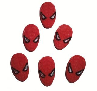 12 x Spiderman Face Edible Cupcake Toppers   Cake Decoration   Red 
