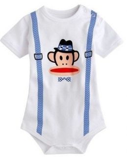 NEW Monkey Paul Costume Cotton Onesies Short Sleeve Bodysuit size 0/1 