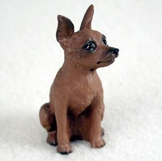 Miniature Pinscher Resin Dog Figurine Red/Brown