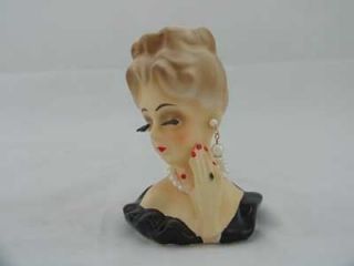 MINIATURE FANCY LADY WITH HAIR PULLED UP HEADVASE