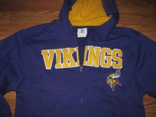 New with Tags NFL Minnesota Vikings Boys Zip up Hoodie Sweatshirt Size 