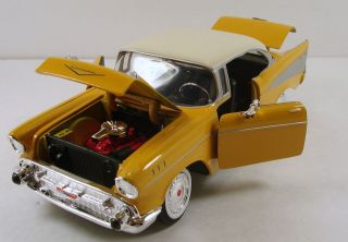   1957 Chevy Bel Air 124 scale 8 diecast model car Brand New Yellow