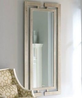   Contemporary Silver Leaf Wall Mirror Modern Luxury Full Length Wood