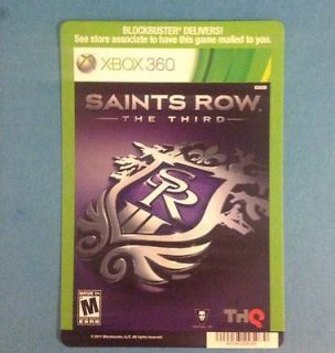 XBOX 360 SAINTS ROW THE THIRD Video Game Backer Card poster ONLY