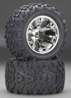 Traxxas 5674 Geode Chrome Wheels/Maxx Tires (2) 17 mm Hub Revo 3.3 