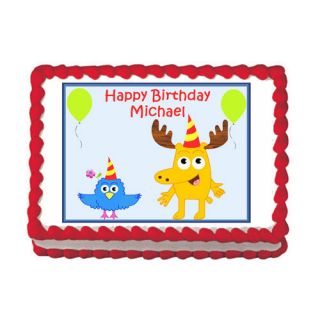 MOOSE AND ZEE Edible Birthday Party Cake Image Topper Custom