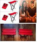 Red Portable Pocket Chairs Fold Up Seats ~ Sports Games Camp Garden 