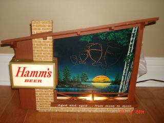   HAMMS BEER HAMMS MOTION MOON TO MOON LIGHTED STARRY SKIES SIGN GREAT