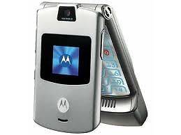 New Motorola RAZR V3   Silver (Unlocked) Mobile Phone Same day 