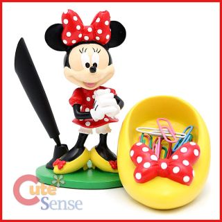 Disney Minnie Mouse Paper Clip Holder Pen Holder Resin Figure Desk 