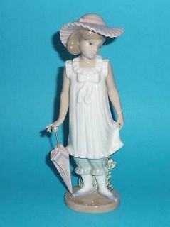 Nao by Lladro Figurine April Shower Girl with umbrella