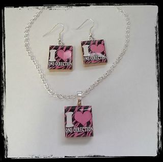 one direction scrabble charm pendant NECKLACE earrings CHRISTMAS GIFT 