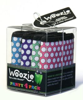   Glass Lots of Dots Party Pack Set of 4 NEW Gift Boxed Coozie Koozie