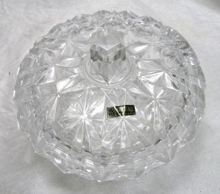 German Kristall Pressed Glass Jam Bowl with Lid and Spoon