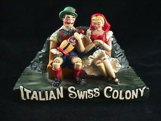   ITALIAN SWISS COLONY WINE ADVERTISING CHALK CHALKWARE FIGURE DISPLAY