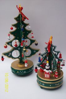 German Wooden Christmas Tree Music Box 2 Variations