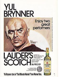 Original Print Ad 1976 YUL BRENNER & LAUDERS SCOTCH COLOR IMG ALDO 