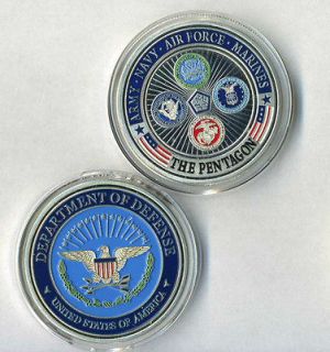   PENTAGON DOD MILITARY ARMED FORCES SILVER COMMEMORATIVE COIN MINT