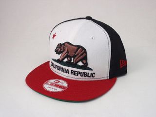 New Era Snapback Cap California Republic Hat Adjustable 9FIFTY White 