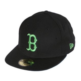 New Era 5950 Boston Red Sox Basic Cap Black & Island Green Flat Fitted 