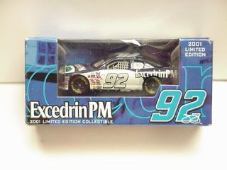 2001 Limited Edition Collectible NASCAR Die Cast Car ( Excedrin PM #92 