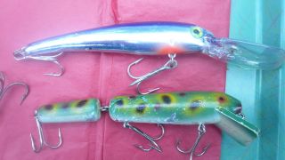 MUSKY MUSKIE LURES ONE MANNS STRETCH BIG LIP DIVER & UNKNOWN FROG 