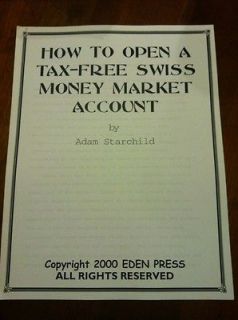 NEW   How to Open a Tax Free Swiss Money Market Account