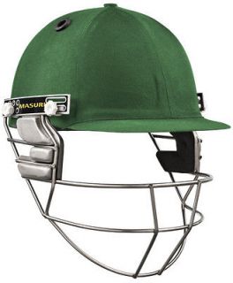 2013 Masuri Test Steel Grill Mens Green Cricket Helmet