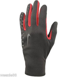NIKE Womens NEW Dark Gray Pink Lightweight Running Athletic Gloves 