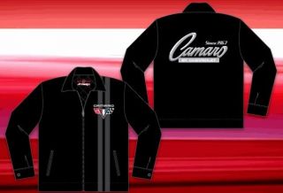   Chevy CAMARO Logo Work Mechanic Style Jacket Black Gray JH Design NEW
