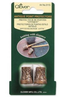 CLOVER METAL ANTIQUE KNITTING NEEDLE POINT PROTECTORS