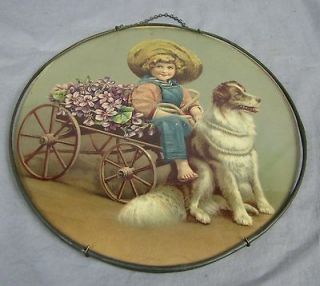 Newly listed Antique COLOR LITHO & GLASS FLUE COVER~Made in Germany 
