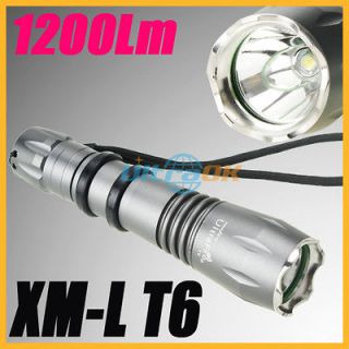 New 1200lm CREE XM L T6 Bright 5 Mode LED Aluminum Flashlight Torch 