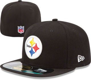   Steelers Black New Era On Field Sideline Cap 5950 59Fifty Fitted Hat
