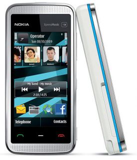 Nokia 5530 XpressMusic   White with blue accents (Unlocked) Smartphone 