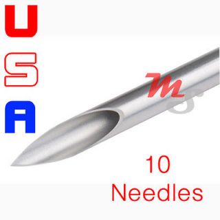 10 Sterile Body Piercing Needles 4g 4 GAUGE LOT NR