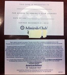 TWO (2x) American Airlines AA Admirals Club Passes Voucher exp12/31 