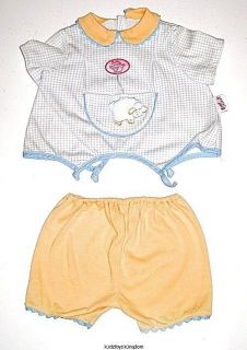  CREATION Baby Annabell BLUE/YELLOW 2 PIECE OUTFIT 46cm/18 doll EUC