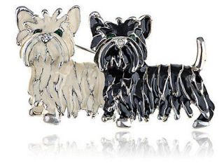   Shih Tzu Puppies Enamel Fashion Costume Jewelry Pin Brooch Pendant