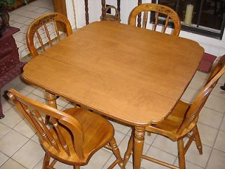   Double Drop Leaf Table With 4 Farmhouse Chairs #74 Andover & Gold U4