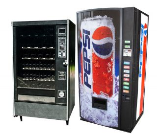 Soda and Snack Vending Machines Combo Two Machines Beverage and Food