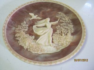   To A Skylark 1979 Gayle Bright Appleby Incolay Stone Plate cameo Like