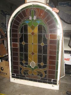 Antique Stained Glass Church Window ~ Happy Holidays