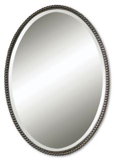 Framed Oval Wall/Bathroom/​Beaded Beveled Mirror 22x32