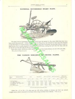 1903 National Sulky Yankee Swivel Horse Drawn Plow AD