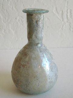   150 A.D. Roman Iridescent Art Glass Perfume Medicine Flask Bottle Vase
