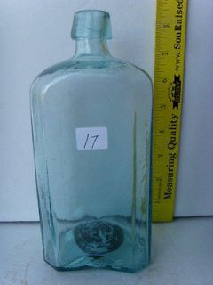 Antique Iron Pontil Medicine or Utility Bottle 8 tall circa 1840 1860 