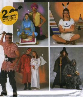 Men Miss Size S M L Costume Sewing Pattern Pirate Squaw S 9169